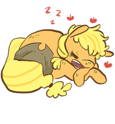 Size: 302x325 | Tagged: safe, artist:let-the-rainbow-remind-us, part of a set, applejack, earth pony, pony, sleeping, solo