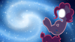 Size: 3840x2160 | Tagged: safe, artist:fakskis, pinkie pie, earth pony, pony, female, galaxy, glowing eyes, mare, solo, space