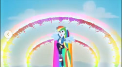 Size: 750x416 | Tagged: safe, derpibooru import, screencap, rainbow dash, better together, equestria girls, run to break free, converse, double sonic rainboom, ponied up, shoes, sneakers, sonic rainboom