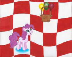 Size: 4144x3249 | Tagged: safe, artist:cheeseinthedark, pinkie pie, earth pony, pony, balloon, solo, traditional art