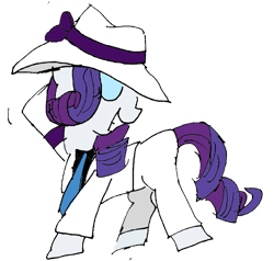 Size: 1289x1225 | Tagged: safe, artist:newportmuse, rarity, pony, unicorn, michael jackson, simple background, smooth criminal, solo, transparent background