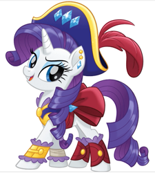 Size: 459x509 | Tagged: safe, artist:unicornsmile, rarity, pony, unicorn, my little pony: the movie, clothes, female, mare, pirate, pirate rarity, simple background, smiling, solo