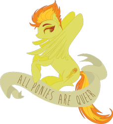 Size: 572x627 | Tagged: safe, artist:lionsca, derpibooru import, spitfire, background pony strikes again, drama bait, mouthpiece, op is a cuck, op is trying to start shit, solo