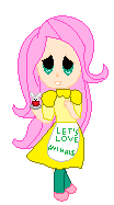 Size: 104x187 | Tagged: safe, artist:twilightpowerbases, fluttershy, human, :o, chibi, chicashy, cute, five nights at freddy's, five nights at pinkie's, free to use, humanized, looking at you, ms paint, pixel art, simple background, solo, transparent background, weapons-grade cute
