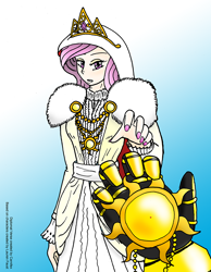 Size: 840x1080 | Tagged: safe, artist:arconius, princess celestia, human, gradient background, hand, humanized, jewelry, nail polish, pendant, story included, sun