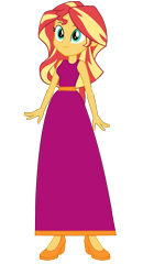 Size: 1067x2054 | Tagged: safe, artist:cartoonmasterv3, sunset shimmer, human, equestria girls, clothes, dress, humanized, long dress, solo, vector