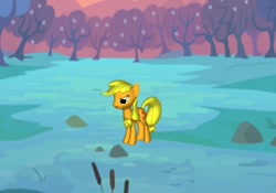 Size: 386x270 | Tagged: safe, applejack, earth pony, pony, 3d, female, late, mare, sweet apple acres