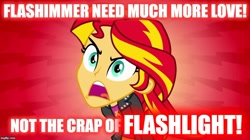 Size: 888x499 | Tagged: safe, edit, edited screencap, screencap, sunset shimmer, equestria girls, equestria girls (movie), abstract background, engrish, female, implied flash sentry, implied flashimmer, implied flashlight, implied shipping, implied straight, male, op is a cuck, op is trying to be edgy, op is trying to start shit, solo