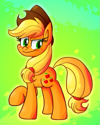 Size: 475x595 | Tagged: safe, artist:vdru7, applejack, earth pony, pony, female, mare, pixiv, solo