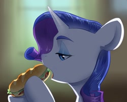 Size: 2500x2000 | Tagged: safe, artist:aphphphphp, rarity, pony, unicorn, eating, food, sandwich, solo