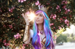 Size: 2048x1350 | Tagged: safe, artist:illisiacosplay, princess celestia, human, clothes, cosplay, costume, female, irl, irl human, photo, solo, tree