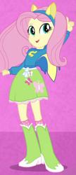 Size: 282x650 | Tagged: safe, screencap, fluttershy, equestria girls, equestria girls (movie), clothes, cropped, helping twilight win the crown, school spirit, skirt, solo, wondercolts