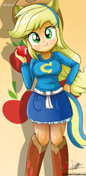 Size: 645x1321 | Tagged: safe, artist:the-butch-x, applejack, equestria girls, beautiful, beautiful x, hand on hip, solo, wondercolts