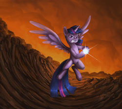 Size: 740x664 | Tagged: safe, artist:choedan-kal, derpibooru import, twilight sparkle, twilight sparkle (alicorn), alicorn, pony, twilight's kingdom, dragon ball z, female, kamehameha, magic, mare, solo, son twilight, super saiyan princess