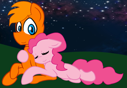 Size: 1537x1069 | Tagged: safe, artist:pinkieparty0613, pinkie pie, earth pony, pony, miles "tails" prower, pinkietails, ponified, shipping, sonic the hedgehog (series)