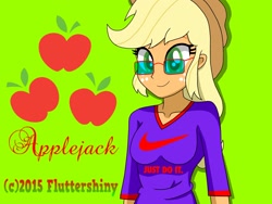 Size: 2560x1920 | Tagged: safe, artist:swagalicious-tony, applejack, equestria girls, colored pupils, nike (brand), solo