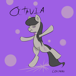 Size: 2000x2000 | Tagged: safe, artist:coconeru, octavia melody, earth pony, pony, bipedal, high res, scrunchy face, solo