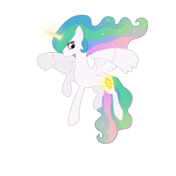 Size: 2000x2000 | Tagged: safe, artist:glenray35, princess celestia, alicorn, pony, female, looking at you, magic, mare, raised hoof, simple background, solo, spread wings, transparent background