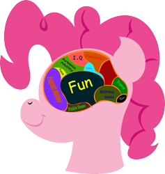 Size: 1431x1509 | Tagged: safe, artist:lordcurly972, pinkie pie, earth pony, pony, brain, diagram, misspelling, simple background, solo, transparent background