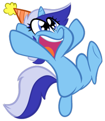 Size: 963x1110 | Tagged: safe, artist:tess, minuette, pony, unicorn, bipedal, female, happy, hat, mare, party hat, simple background, solo, transparent background, underhoof