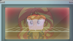 Size: 1920x1080 | Tagged: safe, screencap, sunset shimmer, equestria girls, equestria girls series, holidays unwrapped, spoiler:eqg series (season 2), baking, cute, female, geode of empathy, kitchen, magical geodes, oven, pinkie's kitchen, ramekin, saving pinkie's pie, shimmerbetes, smiling, solo, souffle