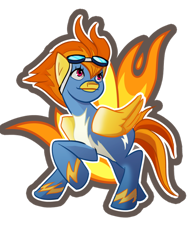 Size: 600x776 | Tagged: safe, artist:jocelynada, derpibooru import, spitfire, simple background, solo, transparent background, wonderbolts uniform