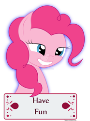 Size: 1600x2151 | Tagged: safe, artist:kylami, pinkie pie, earth pony, pony, motivational poster, simple background, solo, transparent background, watermark