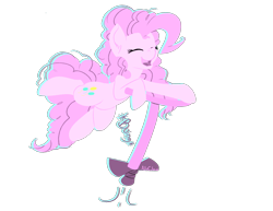 Size: 3300x2550 | Tagged: safe, artist:allyclaw, pinkie pie, earth pony, pony, bouncing, pogo stick, smiling, solo