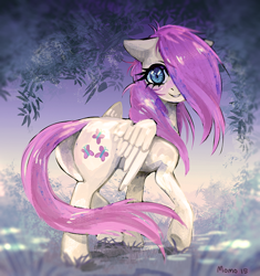 Size: 572x608 | Tagged: safe, artist:momogatari, fluttershy, pegasus, pony, looking at you, smiling, solo