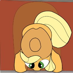 Size: 423x425 | Tagged: artist needed, safe, applejack, earth pony, pony, cowboy hat, hat, looking down, solo, stetson