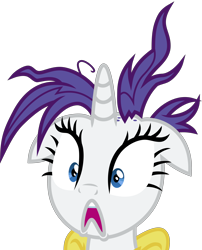 Size: 3000x3711 | Tagged: safe, artist:uponia, rarity, pony, unicorn, it isn't the mane thing about you, .svg available, alternate hairstyle, bad hair, bust, female, floppy ears, mare, simple background, solo, surprised, transparent background, vector