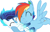 Size: 1024x654 | Tagged: safe, artist:missxxfofa123, derpibooru import, rainbow dash, oc, oc:sonic blast (ice1517), pegasus, pony, coat markings, eyes closed, family, female, filly, flying, hug, icey-verse, like mother like daughter, mare, mother and child, mother and daughter, offspring, parent and child, parent:rainbow dash, parent:soarin', parents:soarindash, raised hoof, simple background, white background, young, younger