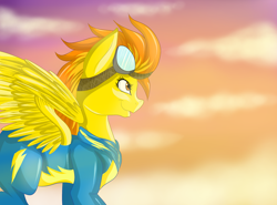 Size: 2700x2000 | Tagged: safe, artist:gloriajoy, derpibooru import, spitfire, smiling, solo, wonderbolts uniform