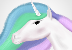 Size: 2000x1400 | Tagged: safe, artist:gliconcraft, princess celestia, alicorn, horse, pony, digital painting, female, hoers, realistic, solo