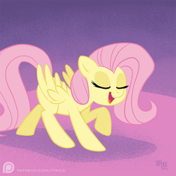 Size: 1000x1000 | Tagged: safe, artist:1trick, fluttershy, pegasus, pony, dancing, female, mare, solo