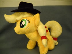 Size: 1024x768 | Tagged: safe, artist:xsjado78, applejack, fedora, hat, irl, photo, plushie