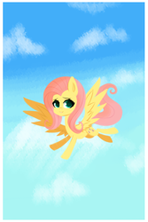 Size: 1280x1920 | Tagged: safe, artist:pinipy, fluttershy, pegasus, pony, cute, flying, lineless, minimal, solo