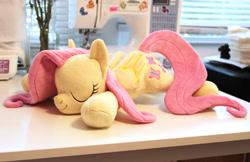 Size: 5100x3300 | Tagged: safe, artist:janellesplushies, fluttershy, absurd resolution, irl, photo, plushie, sleeping, solo