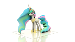 Size: 2304x1296 | Tagged: safe, artist:misterkh, princess celestia, alicorn, pony, 3d, crown, female, jewelry, mare, necklace, regalia, solo