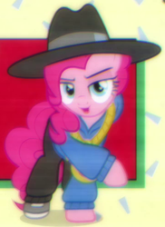 Size: 359x492 | Tagged: safe, screencap, pinkie pie, earth pony, pony, testing testing 1-2-3, clothes, costume, mc pinkie, outfit catalog, rapper, rapper pie, solo