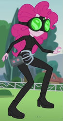 Size: 461x886 | Tagged: safe, screencap, pinkie pie, equestria girls, friendship games, pinkie spy (short), cat burglar, female, grappling hook, night vision goggles, outfit catalog, solo, stealth suit