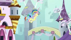 Size: 1920x1080 | Tagged: safe, derpibooru import, screencap, fluttershy, rainbow dash, pegasus, pony, sparkle's seven