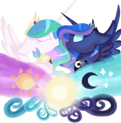 Size: 1000x1022 | Tagged: safe, artist:thepegasisterpony, princess celestia, princess luna, alicorn, pony, bust, crown, jewelry, peytral, regalia, royal sisters, simple background, transparent background