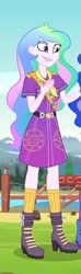 Size: 130x442 | Tagged: safe, screencap, princess celestia, princess luna, principal celestia, vice principal luna, equestria girls, legend of everfree, camp everfree outfits, clothes, lantern, sash, scarf, sillestia, silly, silly face, smiling, sun