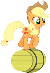 Size: 4127x5999 | Tagged: safe, artist:sakatagintoki117, applejack, earth pony, pony, castle sweet castle, .svg available, absurd resolution, barrel, simple background, solo, transparent background, vector