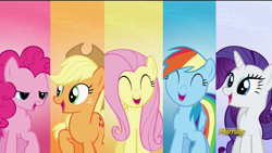 Size: 1920x1080 | Tagged: safe, screencap, applejack, fluttershy, pinkie pie, rainbow dash, rarity, earth pony, pegasus, pony, unicorn, castle sweet castle, animation error