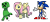 Size: 2368x1020 | Tagged: safe, artist:kingrebecca, fluttershy, pegasus, pony, chibi, creeper, crossover, minecraft, simple background, sonic the hedgehog, sonic the hedgehog (series), transparent background