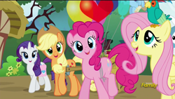 Size: 1920x1080 | Tagged: safe, screencap, angel bunny, applejack, fluttershy, pinkie pie, rainbow dash, rarity, earth pony, pegasus, pony, unicorn, castle sweet castle, animation error