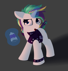 Size: 1030x1081 | Tagged: safe, artist:neuro, rarity, pony, unicorn, it isn't the mane thing about you, alternate hairstyle, female, mare, raripunk, simple background, solo