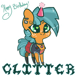 Size: 1100x1100 | Tagged: safe, artist:otterlore, derpibooru import, snails, birthday, boots, chain necklace, chains, clothes, cute, diasnails, ear piercing, earring, eyeliner, fishnet stockings, freckles, glitter shell, goth, hat, heart eyes, jacket, jewelry, locket, pantyhose, party hat, piercing, shellbetes, simple background, skirt, solo, stockings, transparent background, wingding eyes